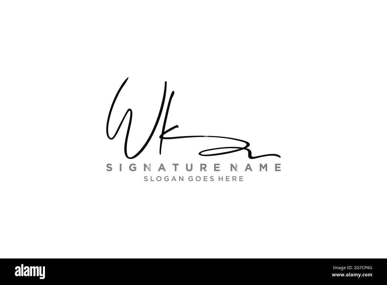 LETTRE WK Signature logo Template Design élégant logo signe symbole ...