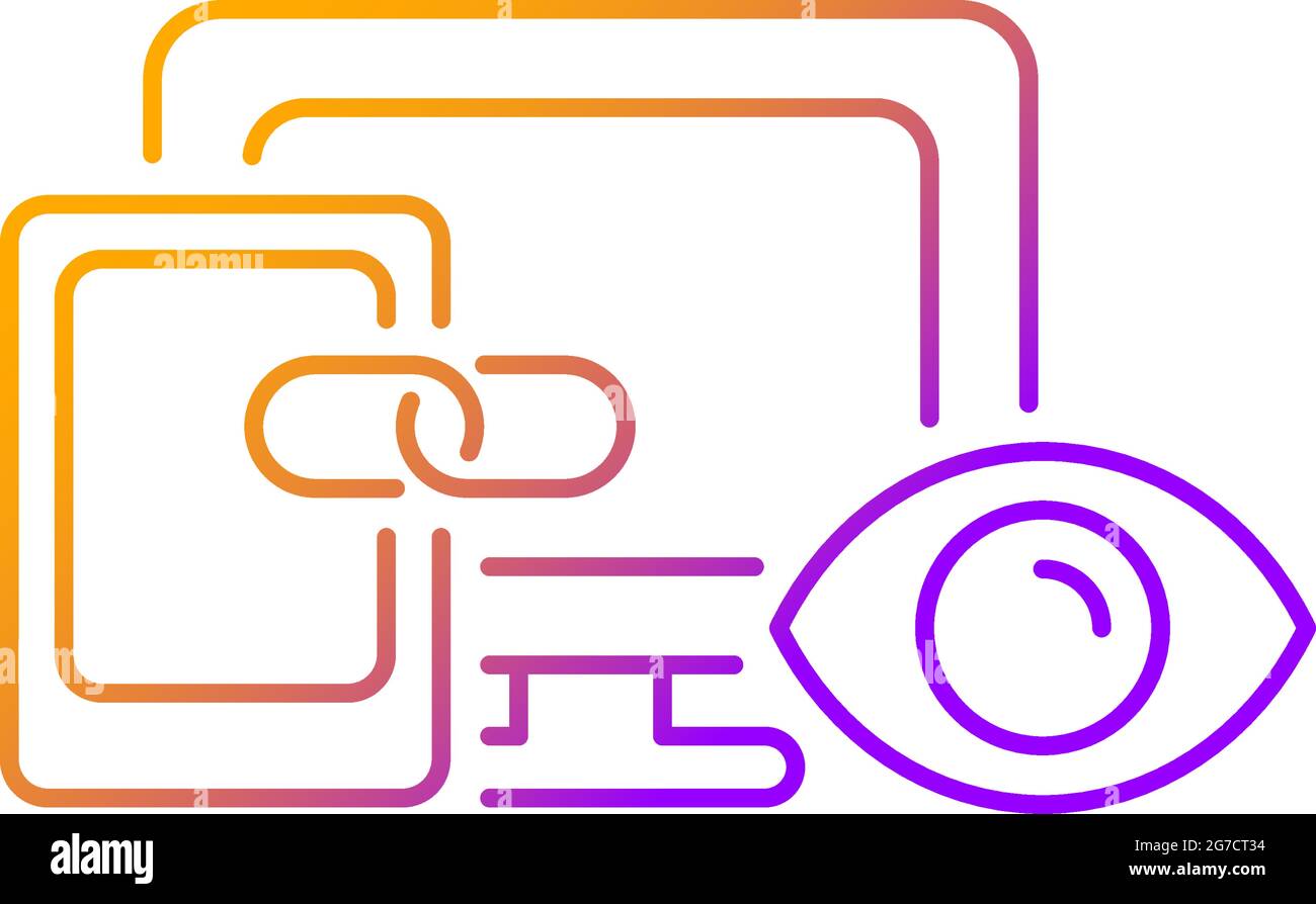 Icône de vecteur linéaire de gradient de suivi inter-périphérique Illustration de Vecteur