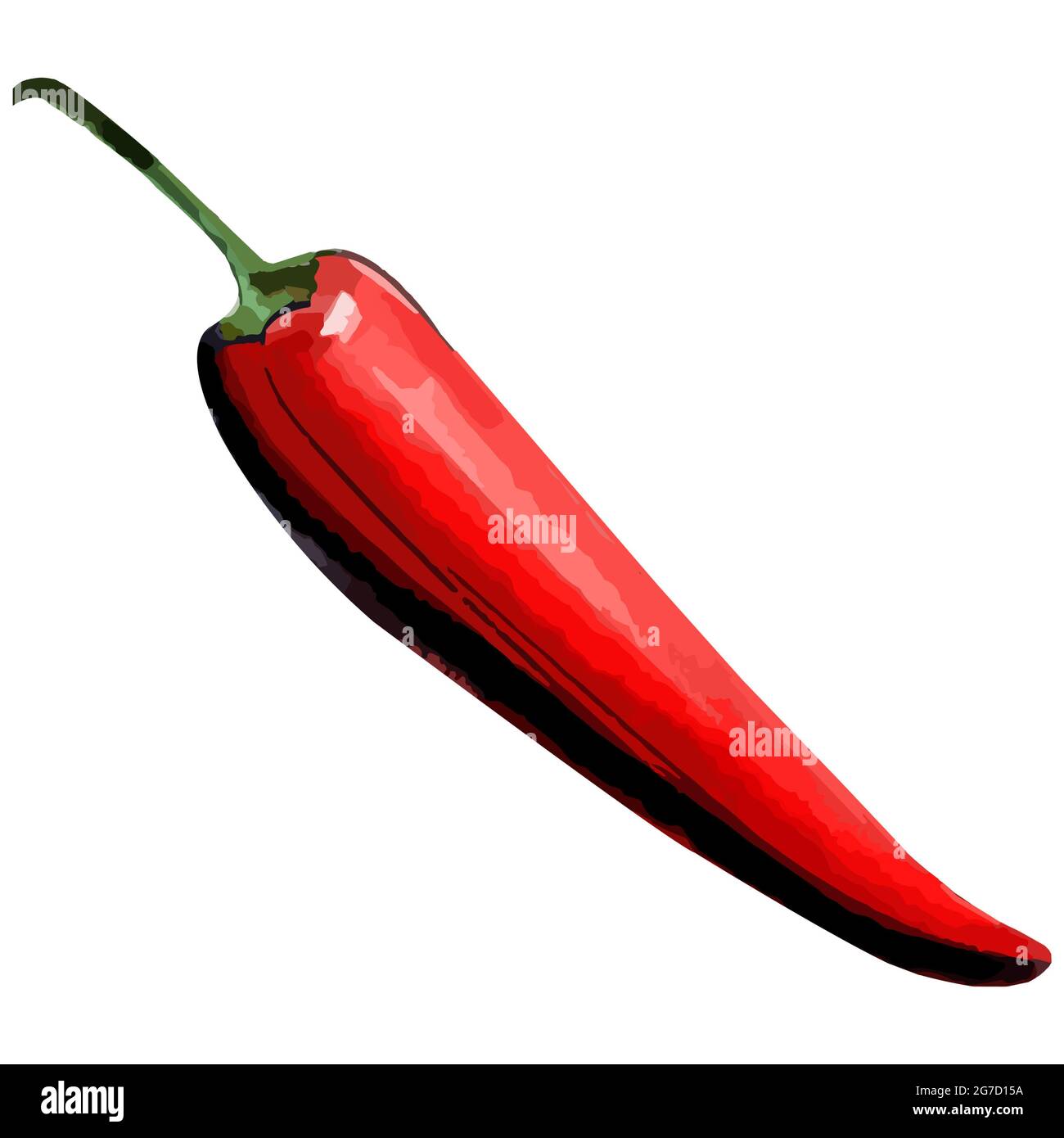 Illustration du piment rouge dessiné à la main sur fond blanc Banque D'Images Illustration du piment rouge dessiné à la main sur fond blanc Banque D'Images