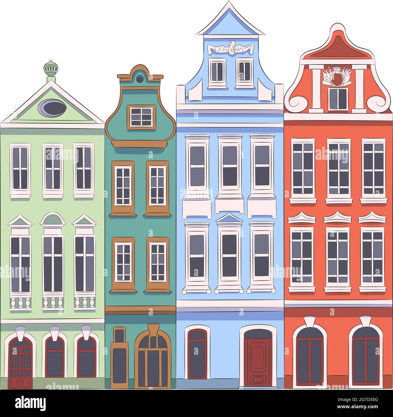Belles vieilles maisons multicolores sur la place du marché. Pologne. Poznan. Illustration de Vecteur
