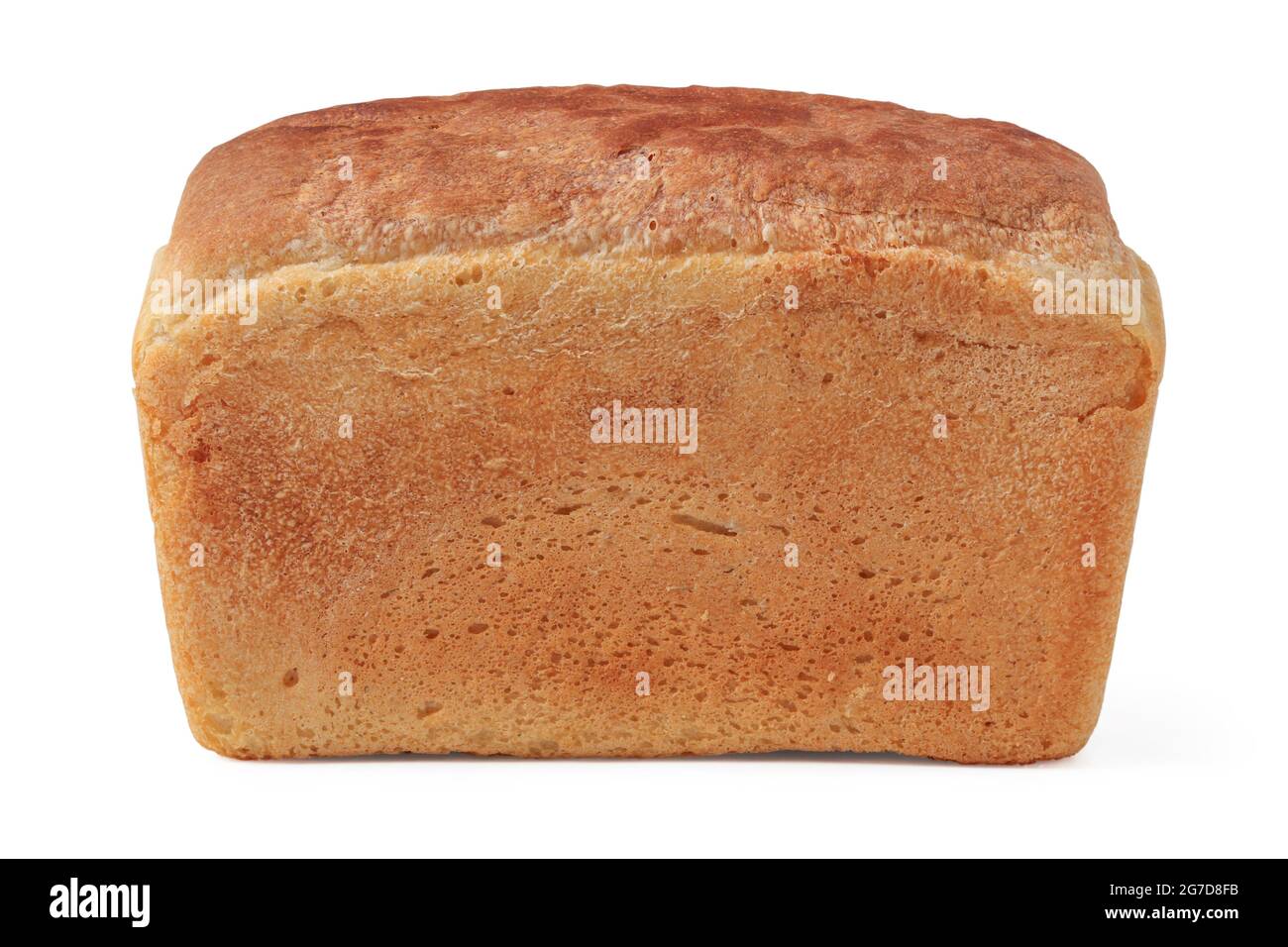 Pain de blé de près isolé sur blanc Banque D'Images