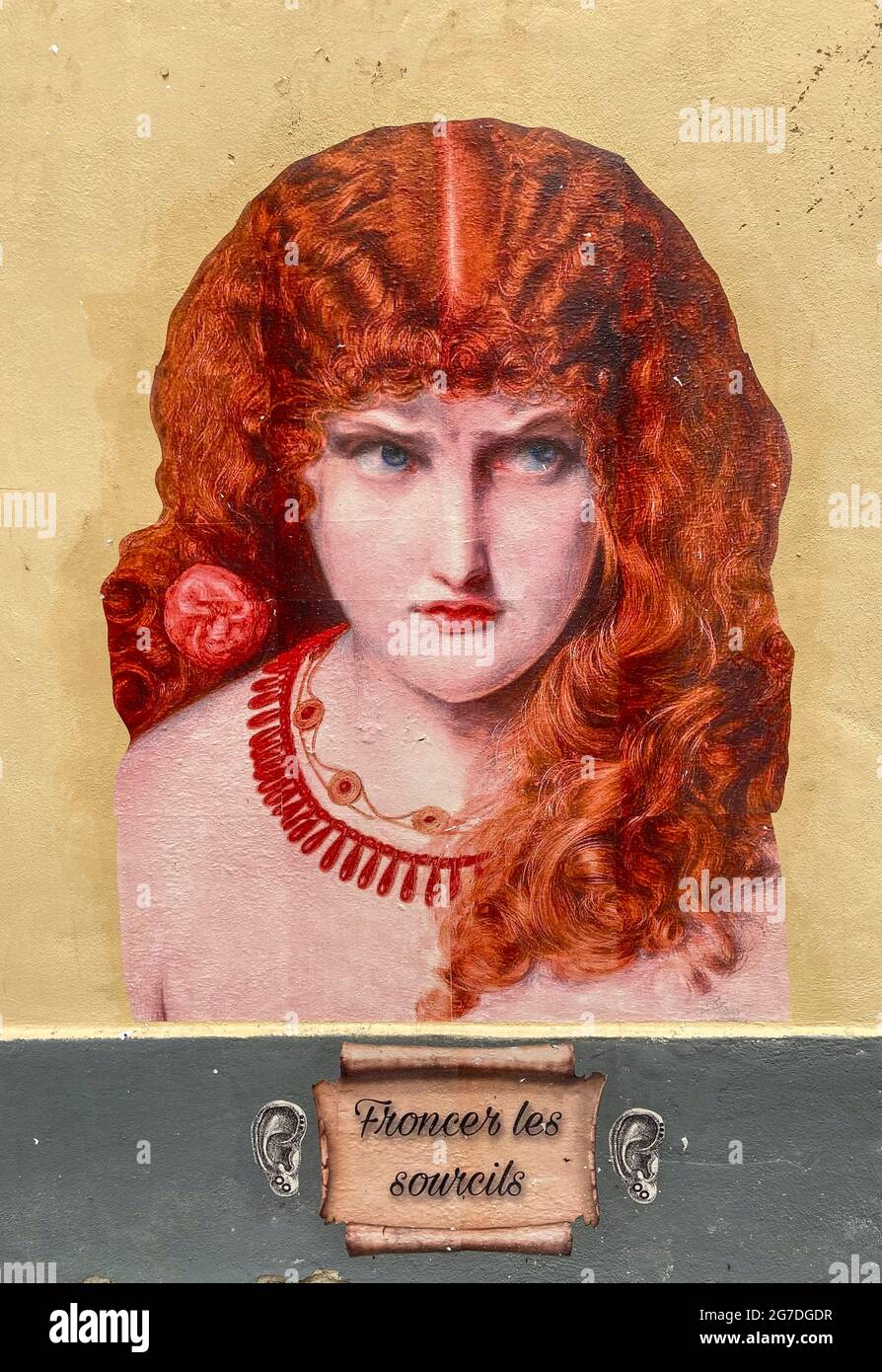 FROWN, STREET ART, PARIS Banque D'Images