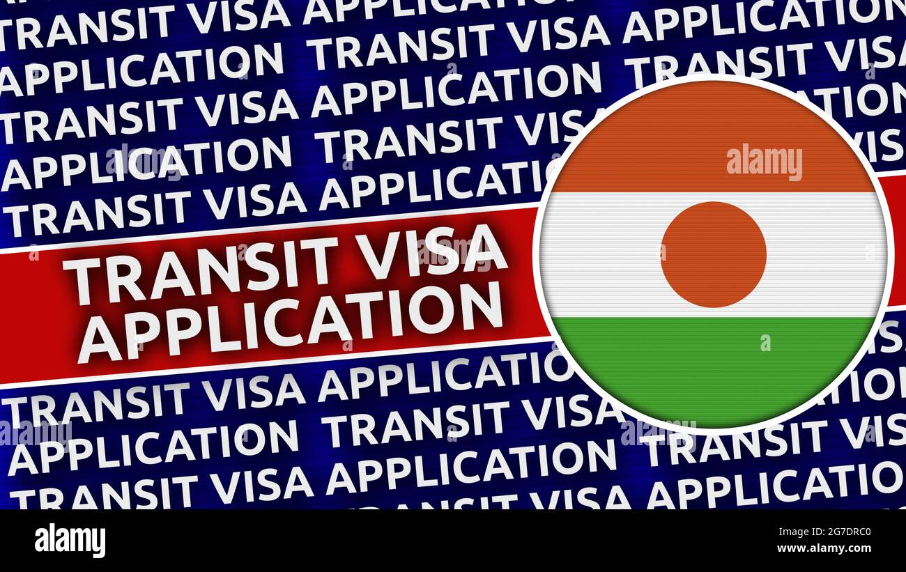 Drapeau circulaire du Niger avec titres de demande de visa de transit -  Illustration 3D Photo Stock - Alamy
