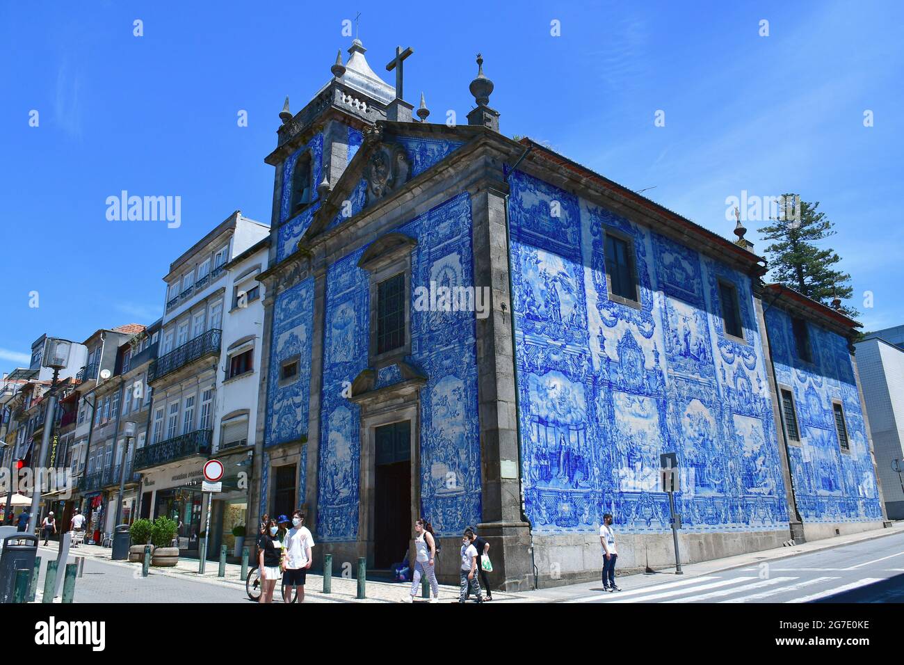 Murale azulejo, Chapelle des âmes, Capela da Almas, Capela de Santa Catarina, Porto, Portugal, Europe Banque D'Images