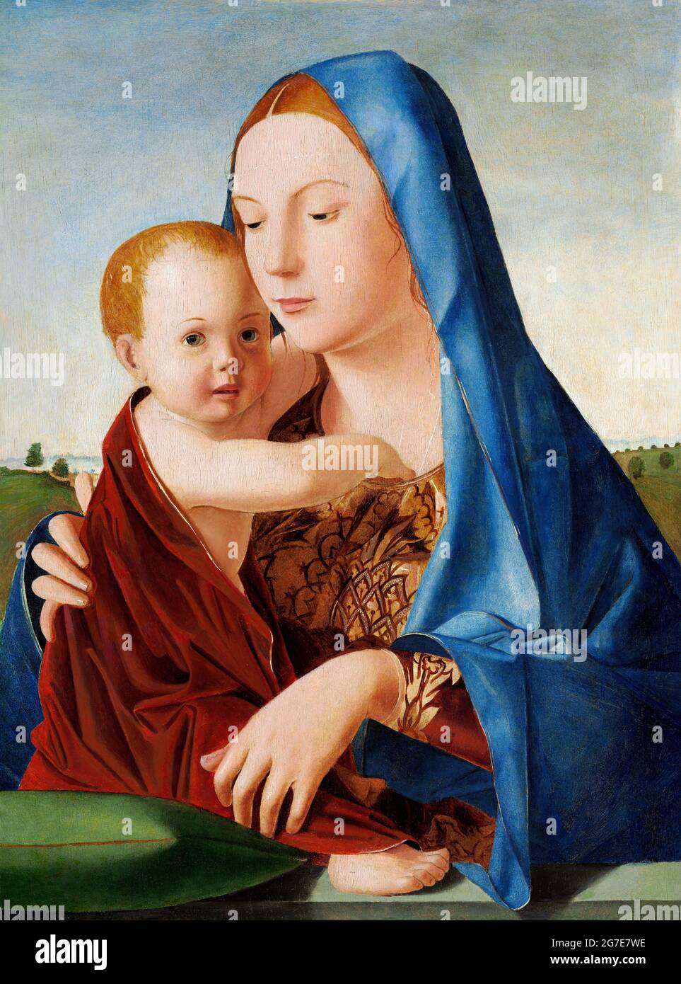 Antonello da Messina. Madonna et l'enfant par l'artiste sicilien Antonello di Giovanni di Antonio (1430-1479), huile et tempera sur panneau transféré du panneau, c. 1475 Banque D'Images