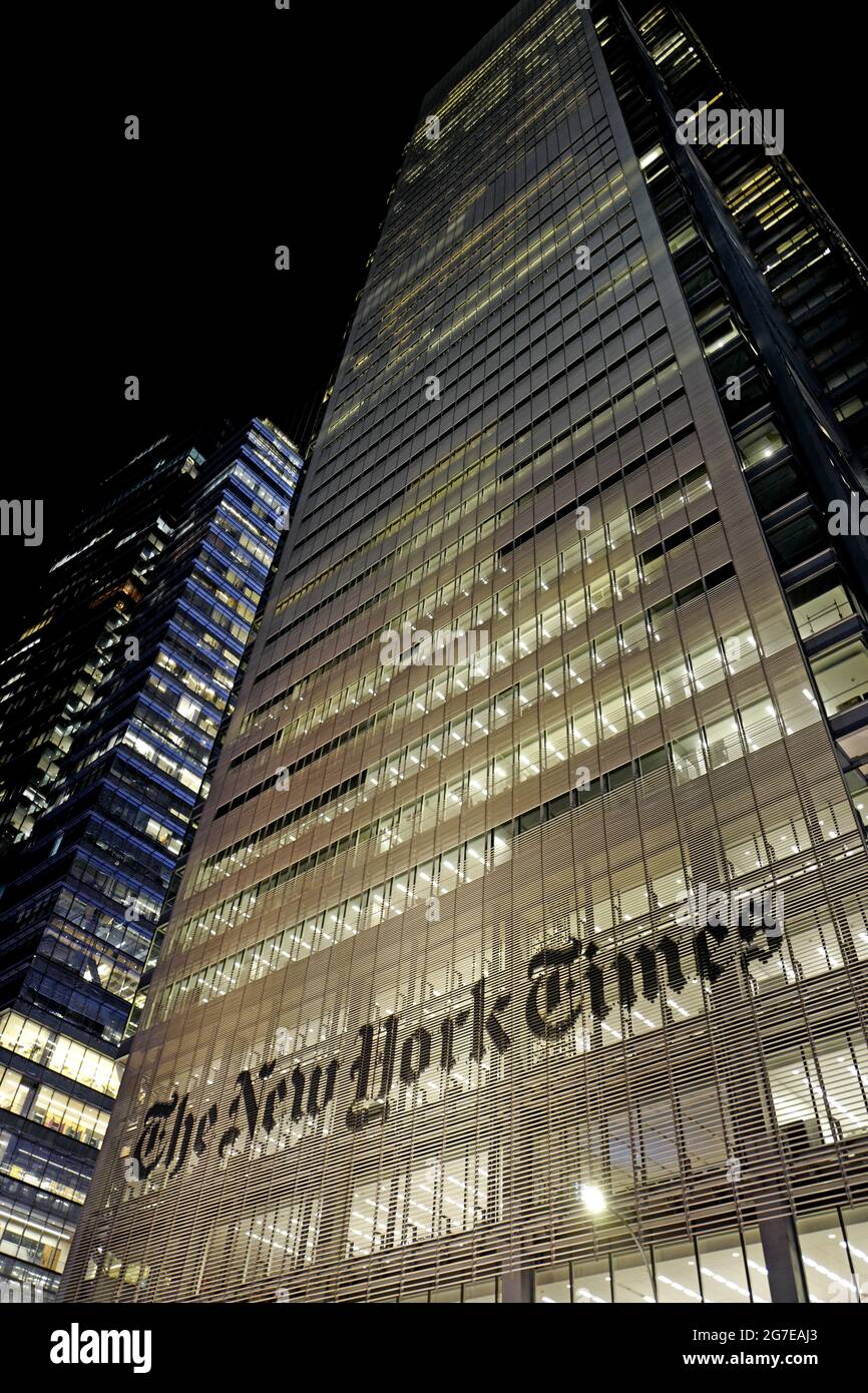 Bâtiment du New York Times, à Manhattan, New York Banque D'Images