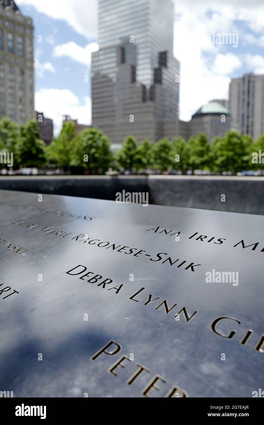 Tour de la liberté au Mémorial du 9/11 , dans le bas de Manhattan, New York. Banque D'Images