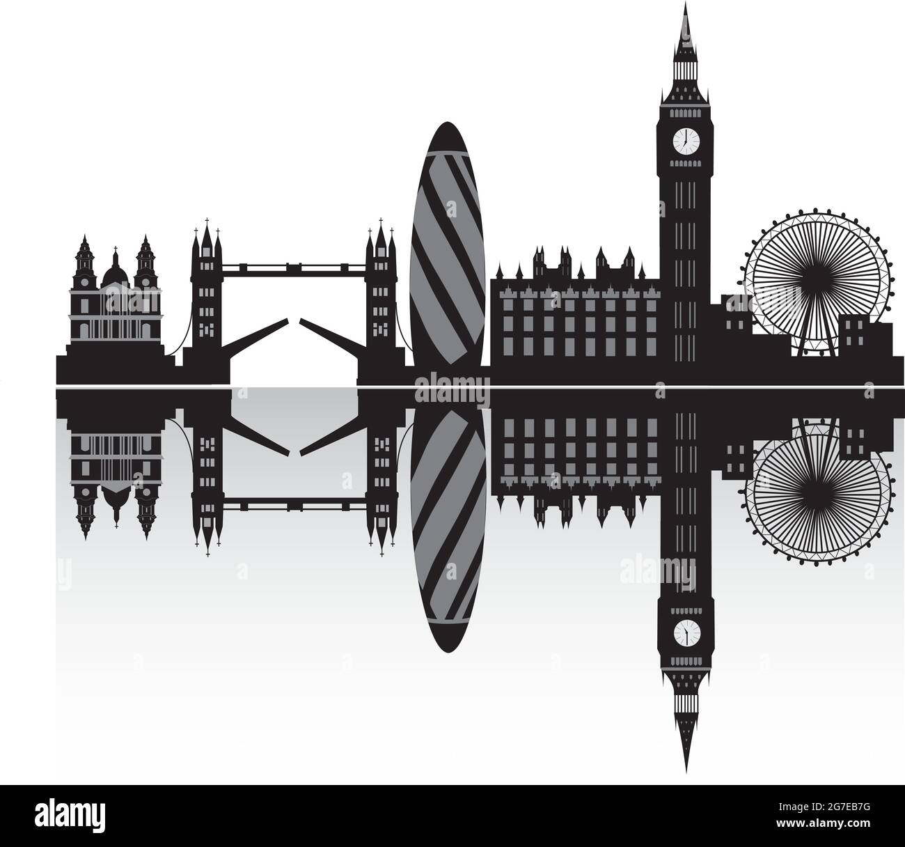 Londres Skyline ville d'Angleterre Illustration de Vecteur