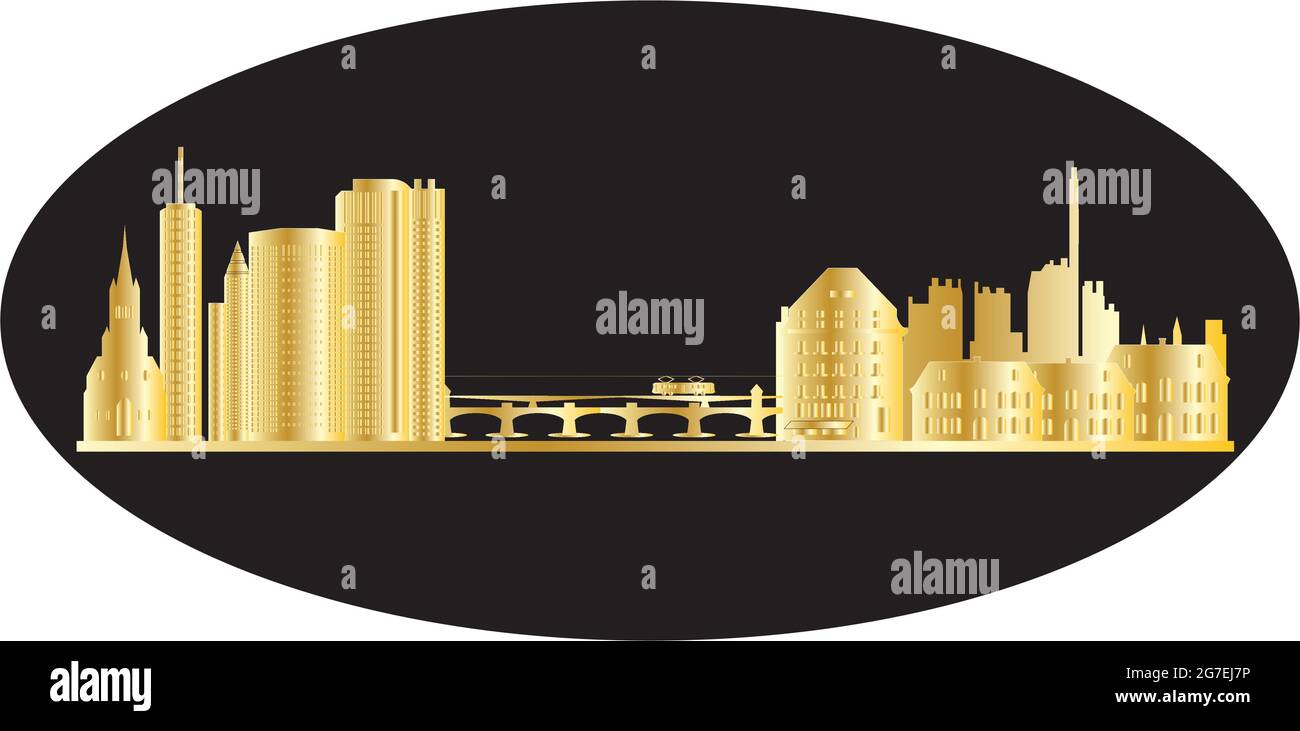 Horizon de la ville de bâle en Suisse Illustration de Vecteur