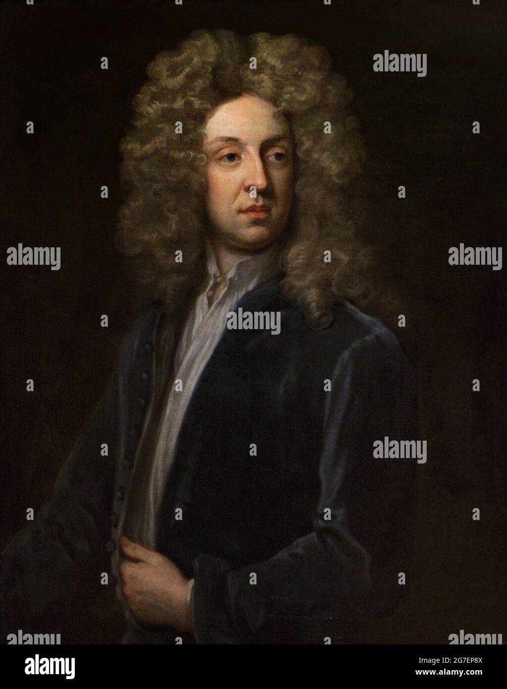 Arthur Maynwaring (1668-1712). Journaliste anglais, auteur et politicien Whig. Supporter de Marlborough. Portrait de Sir Godfrey Kneller (1646-1723). Huile sur toile (91,4 x 71,1 cm), env. 1710. Musée national du portrait. Londres, Angleterre, Royaume-Uni. Banque D'Images