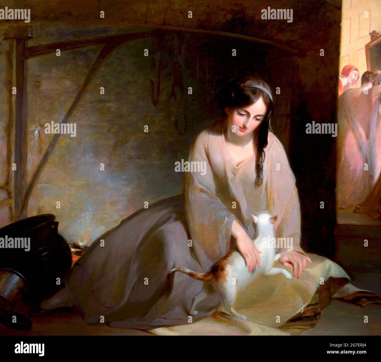 Cendrillon au feu de cuisine - Thomas Sully 1843 Banque D'Images