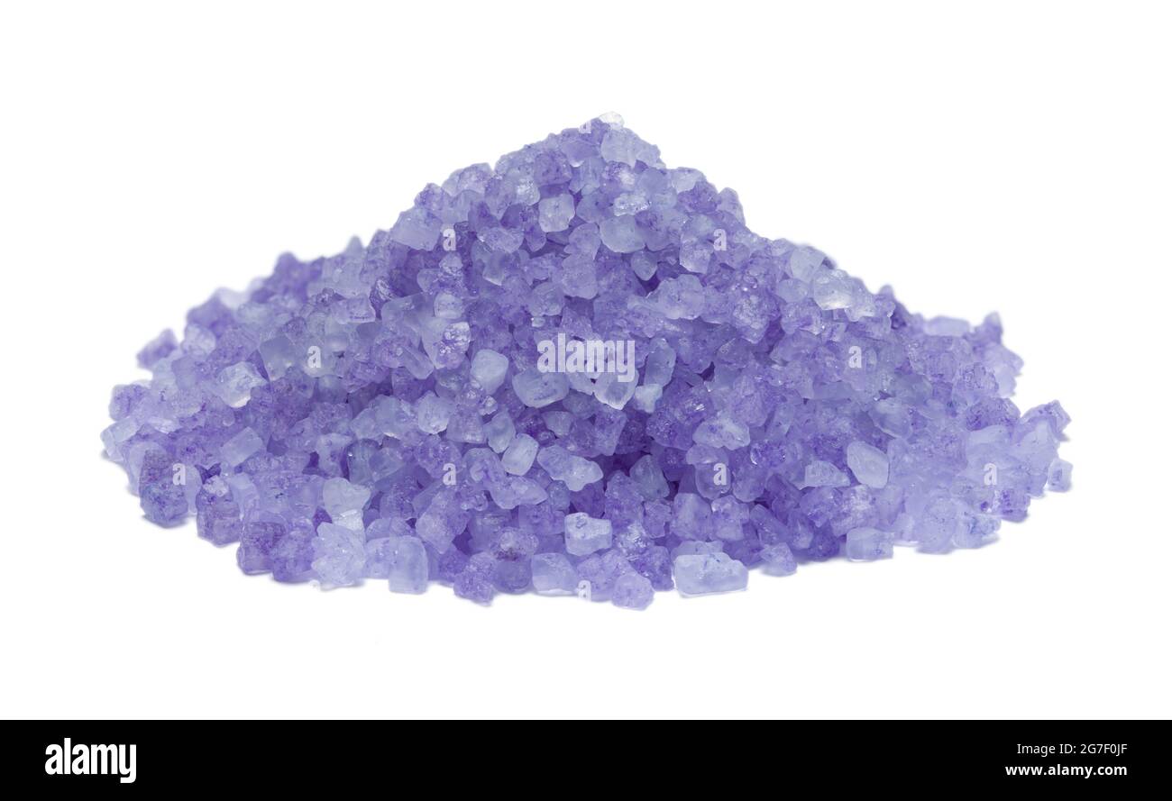 Tas de sels de bain coupé de blanc. Banque D'Images