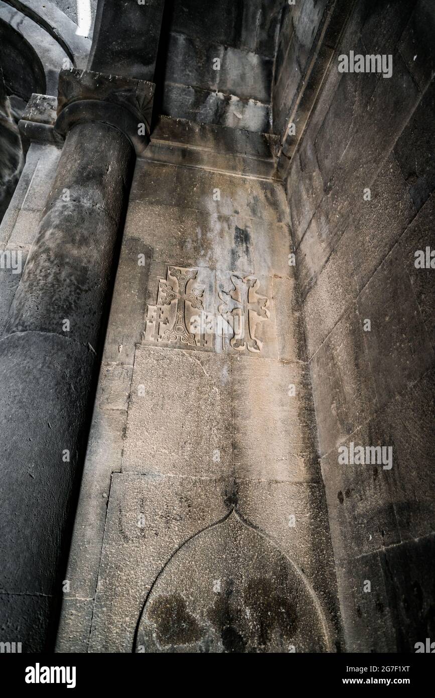 Intérieur de Surp Stepanos churc du monastère de Tanahat dans la province de Vayots Dzor en Arménie Banque D'Images