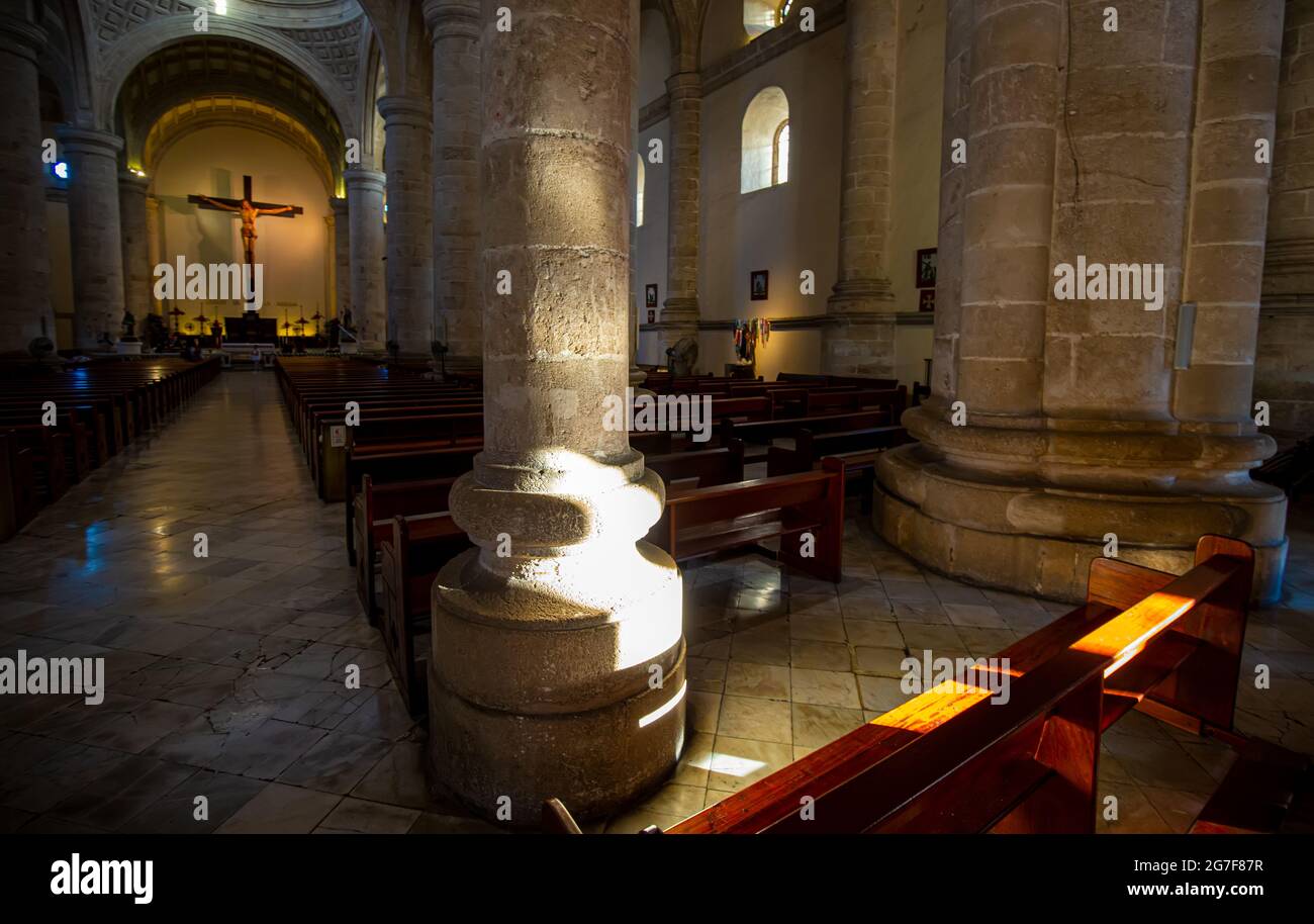 Mexique, Cathédrale de Mérida, la plus ancienne cathédrale d'Amérique latine. Banque D'Images