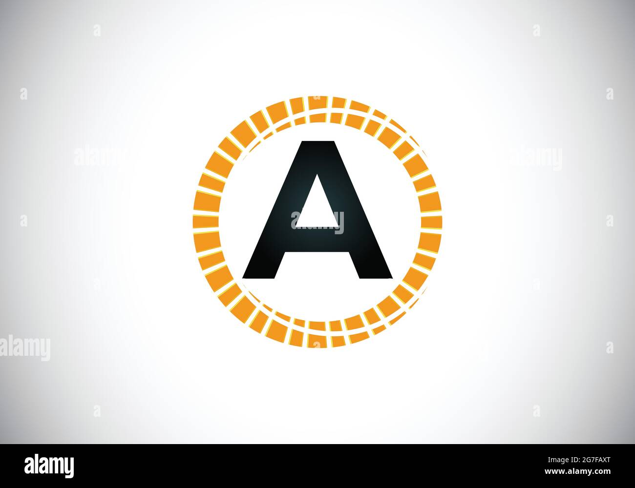 Initiales D'UN alphabet de lettre de monogramme dans un cercle abstrait de coups de soleil. Emblème de police. Symbole du signe d'icône Sunburst. Design moderne du logo vectoriel pour les entreprises et Illustration de Vecteur