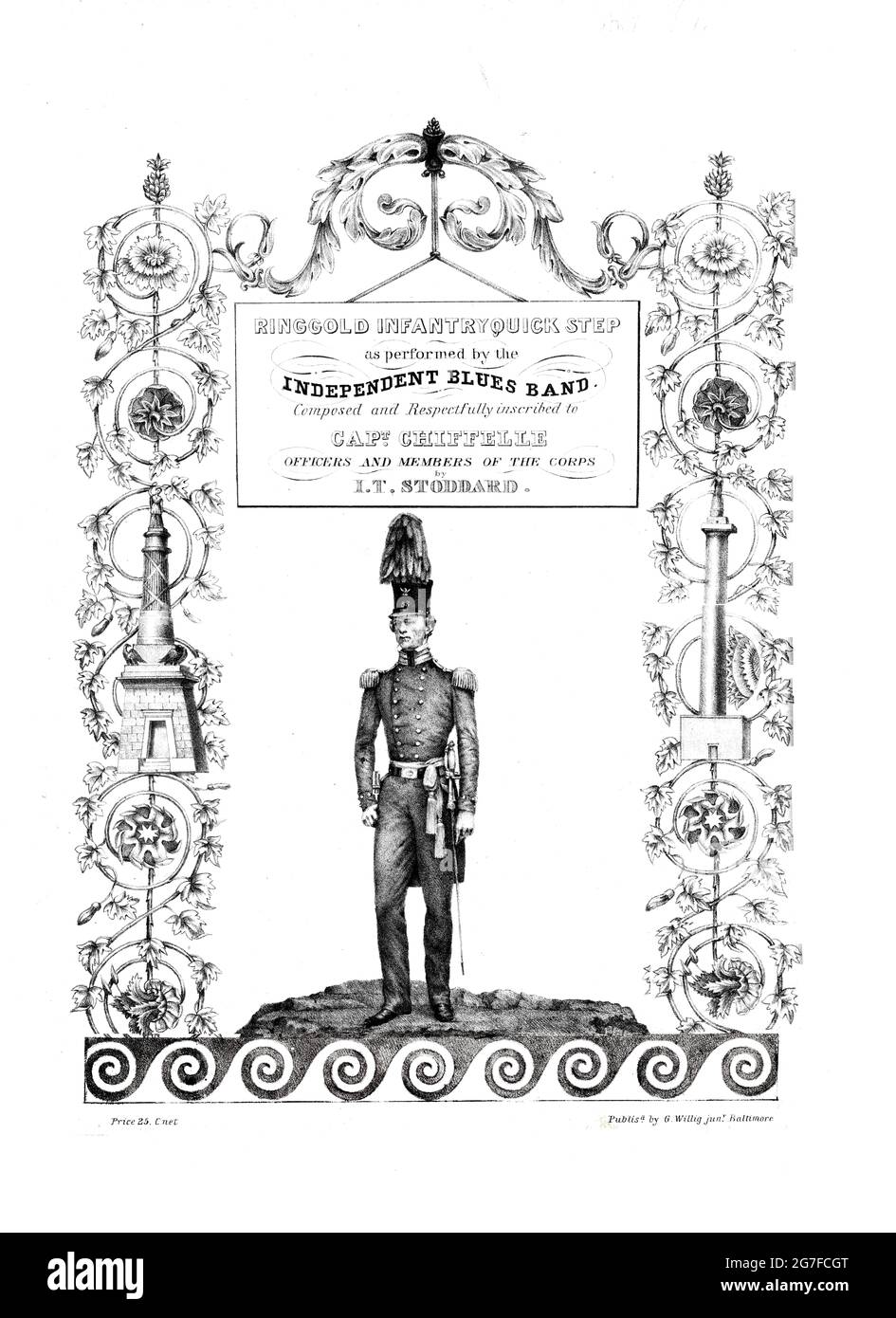 Ringgold Infantry Quick Step, 1846 partitions de musique Banque D'Images