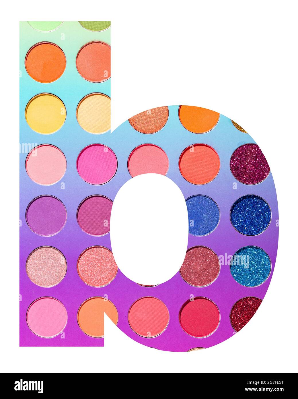 Lettre b de l'alphabet, avec arrière-plan de cercles colorés Banque D'Images