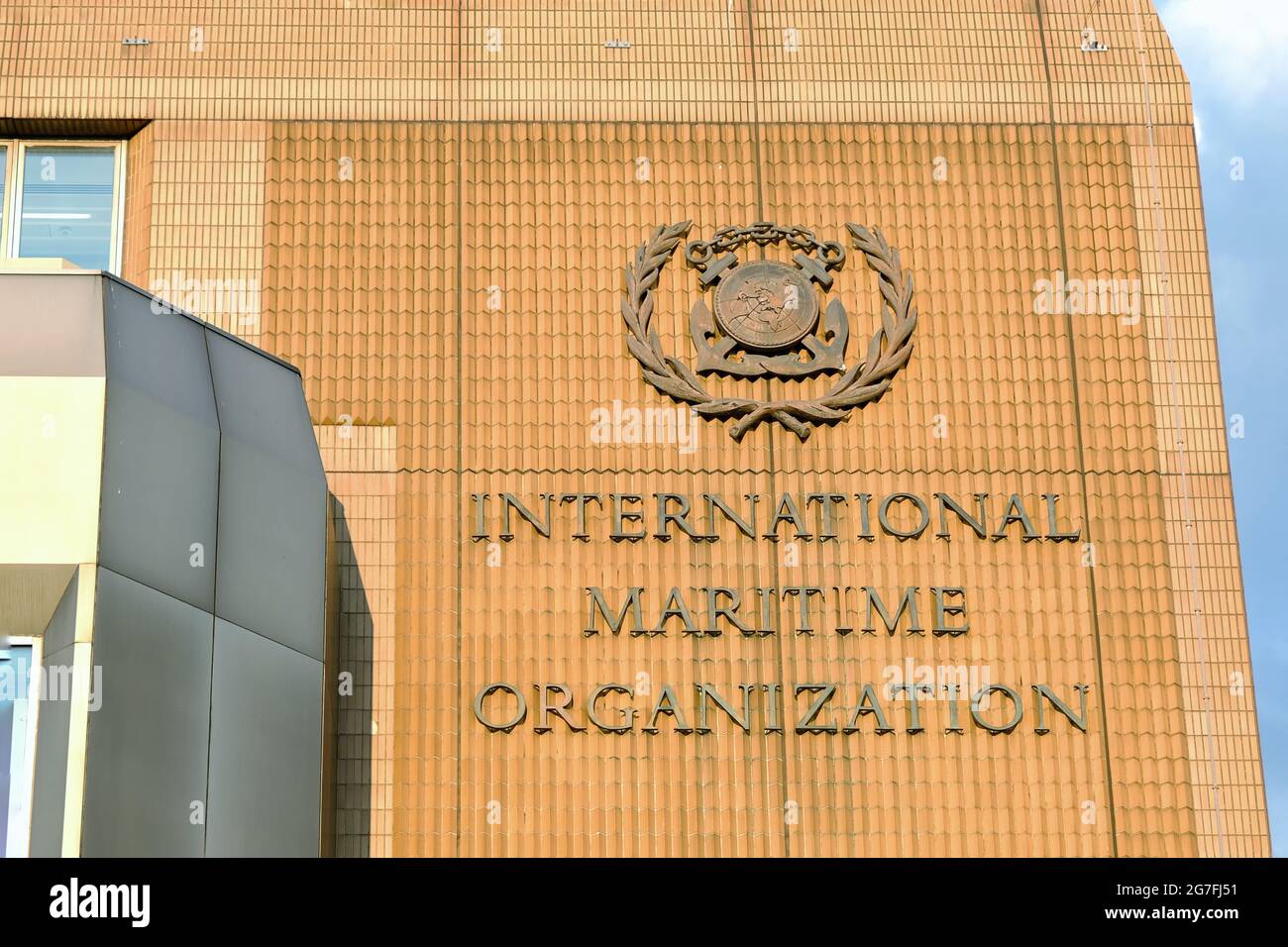 L'Organisation maritime internationale (OMI) à Londres, un organisme des Nations Unies qui supervise la sûreté et la sécurité du transport maritime Banque D'Images