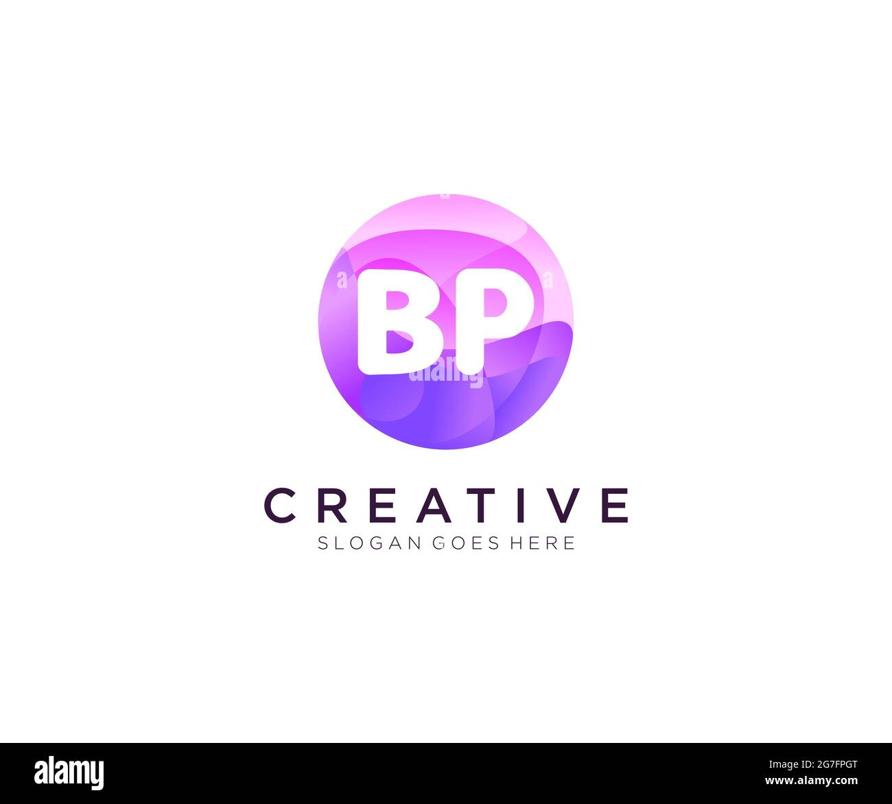 Logo BP initial avec modèle de cercle coloré Illustration de Vecteur