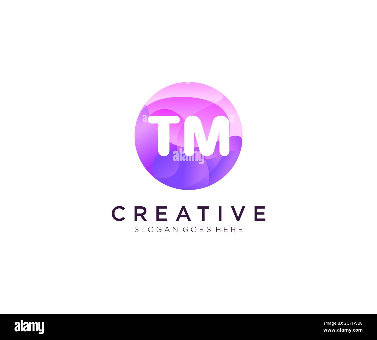 Logo initial TM avec modèle de cercle coloré Illustration de Vecteur
