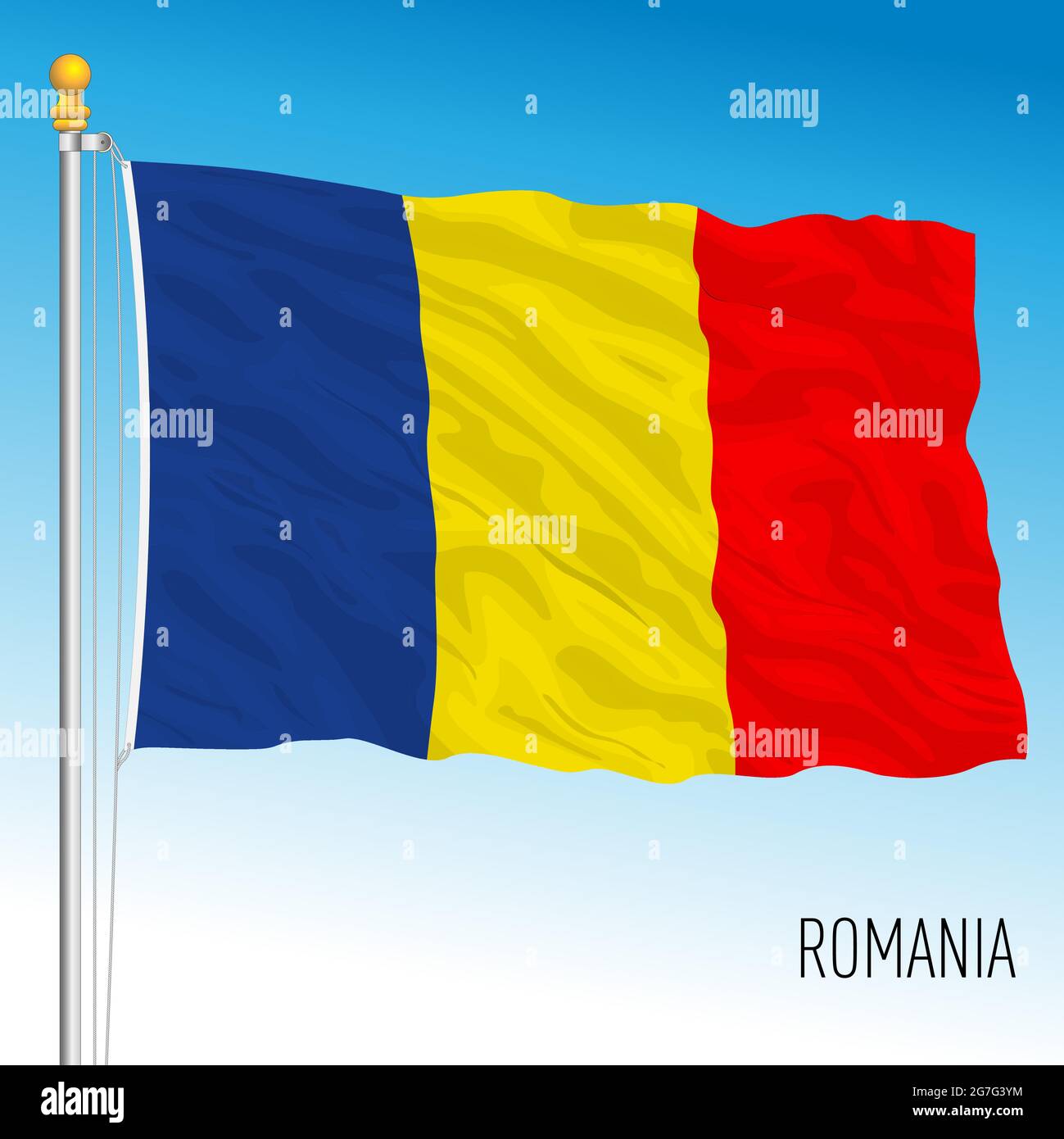 Drapeau national officiel de la Roumanie, Union européenne, illustration vectorielle Illustration de Vecteur