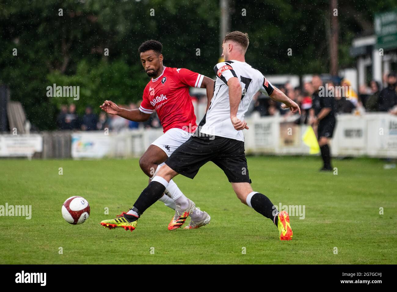Le Skuna Stadium, Atherton, Greater Manchester. 13/07/21. Atherton Collieries FC 0-3 Salford City FC. Banque D'Images