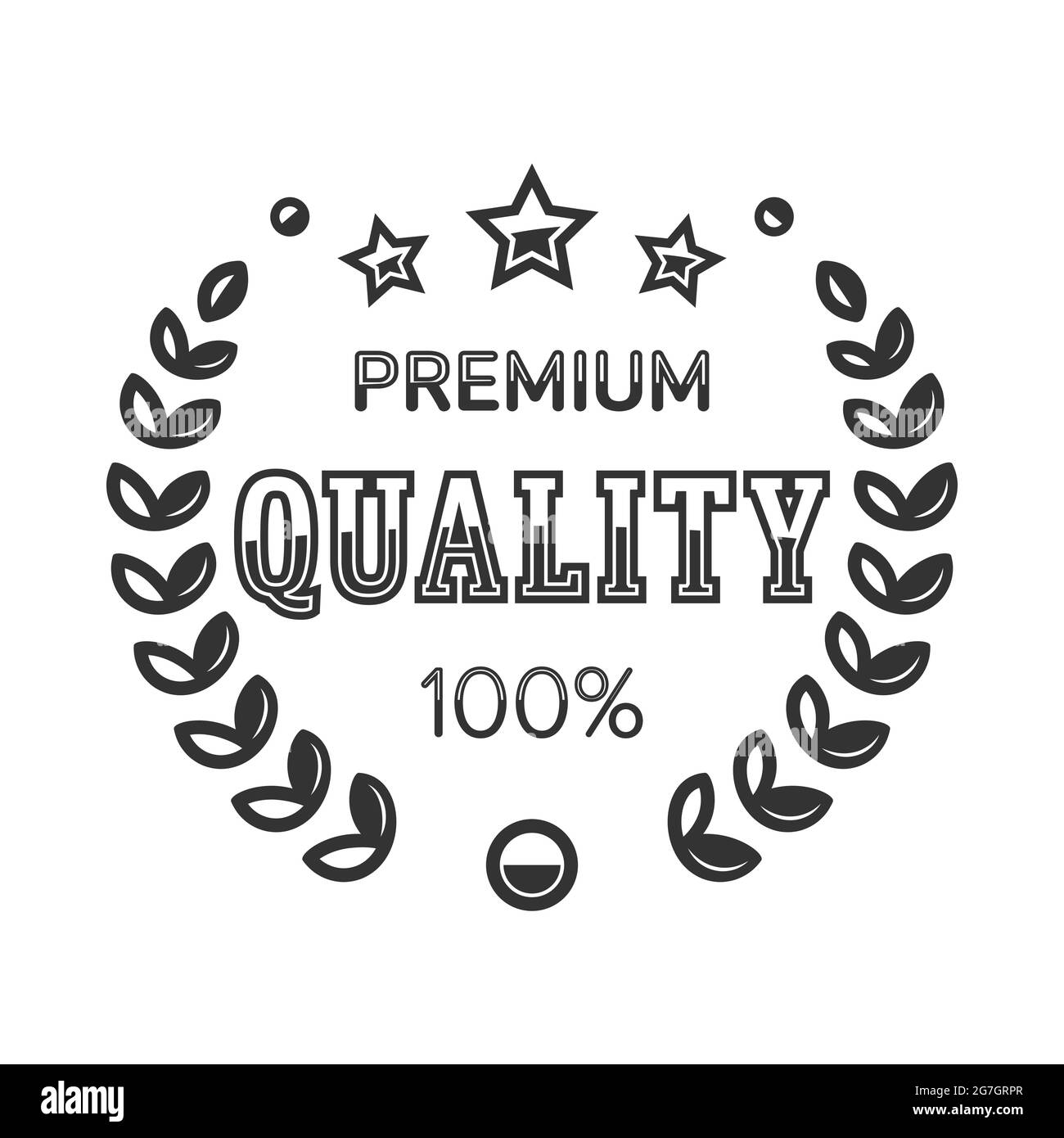 Étiquette de qualité supérieure avec couronne de Laurier. Illustration vectorielle eps 10. Logo de qualité supérieure Illustration de Vecteur