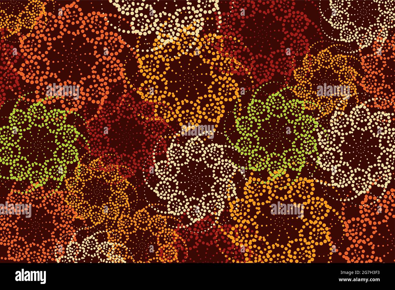 Tissu African Wax Print, fleurs de chevauchement ethnique motif à pois mandala, motifs kitenge éléments floraux. Texture vectorielle, afro textile coloré an Illustration de Vecteur