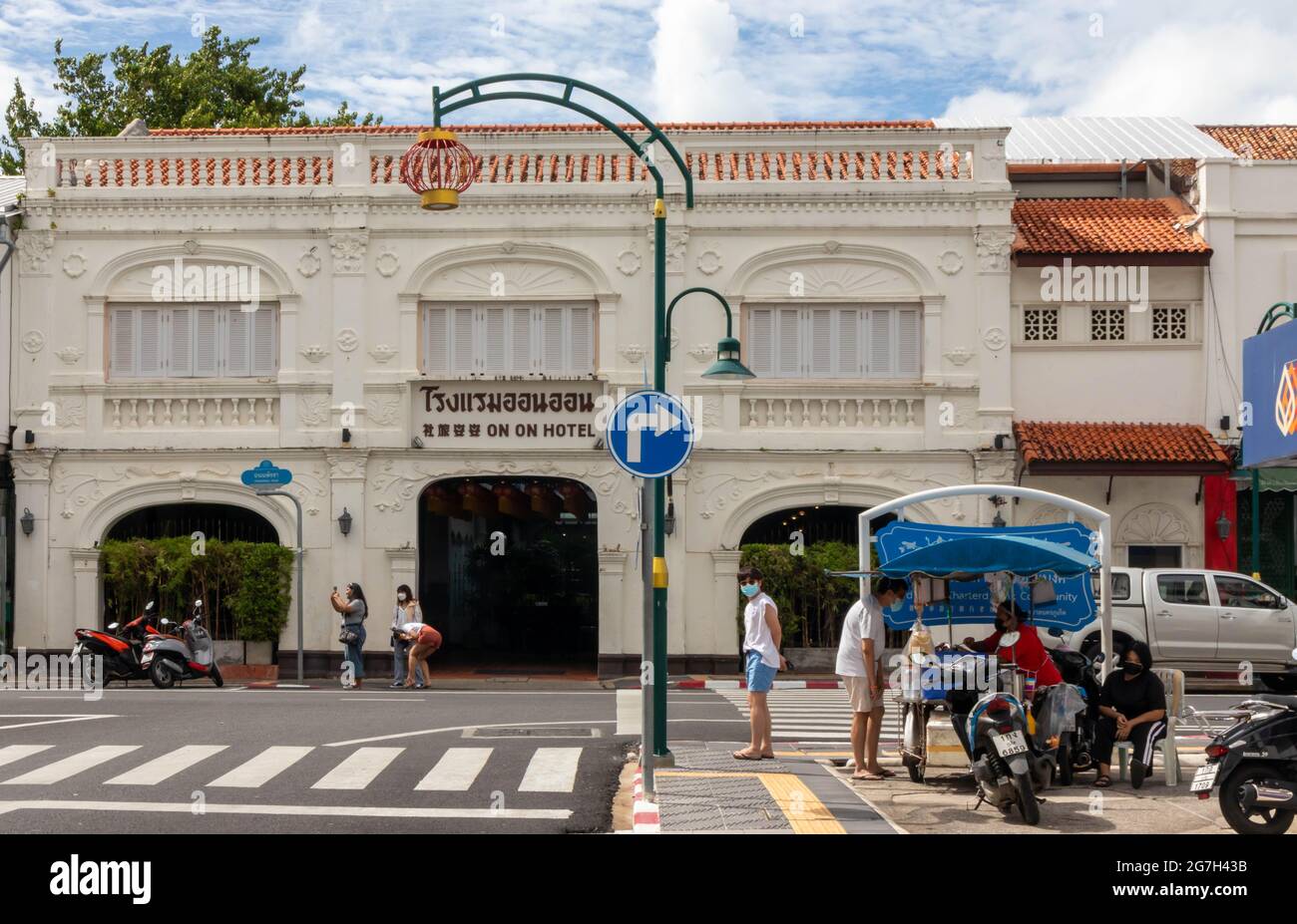 L'emblématique On Hotel on Phang Nga Road, Old Phuket Town, Thaïlande Banque D'Images