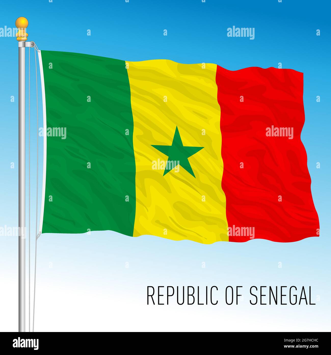 Drapeau national officiel du Sénégal, pays africain, illustration vectorielle Illustration de Vecteur
