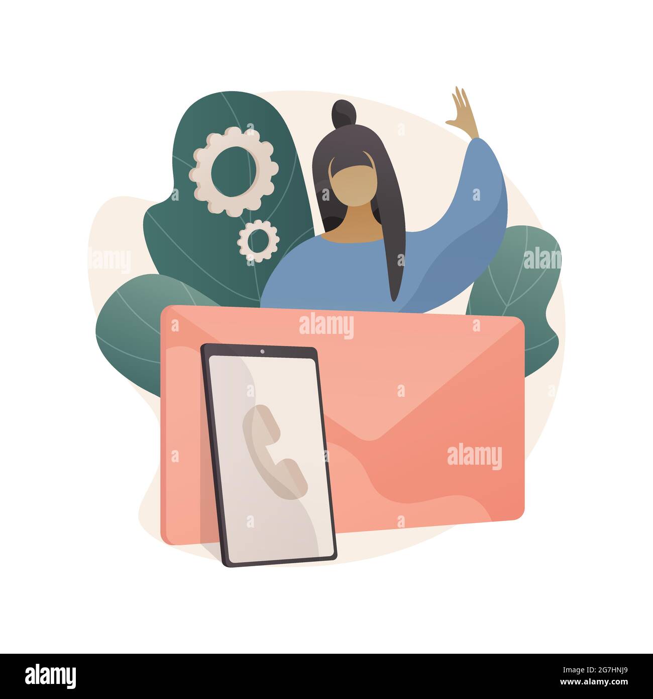 Prenez contact avec l'illustration abstraite du vecteur de concept. Illustration de Vecteur