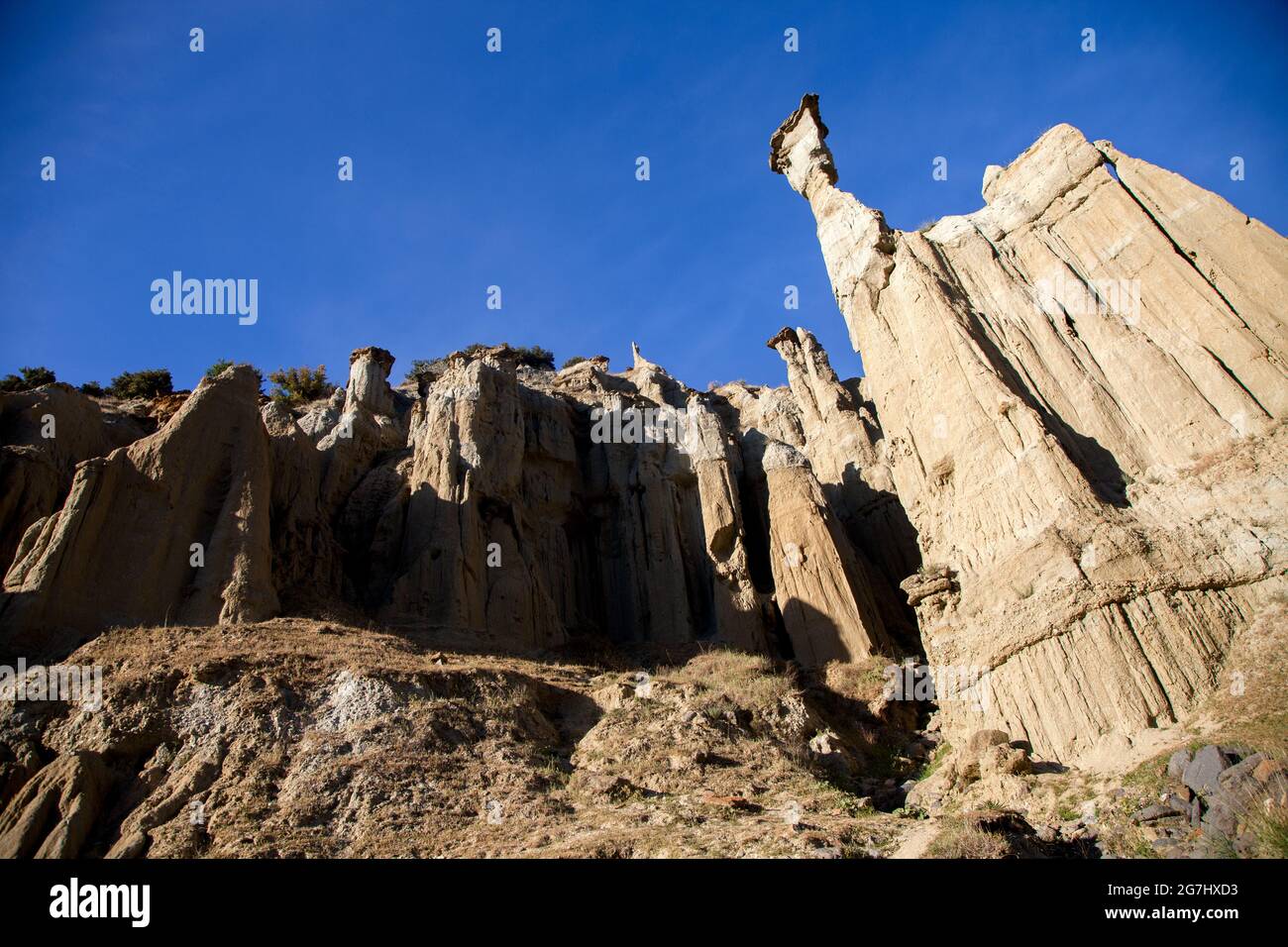 Modèles de roches volcaniques dans le district de Kula, dans le pays de Manisa, en Turquie Banque D'Images