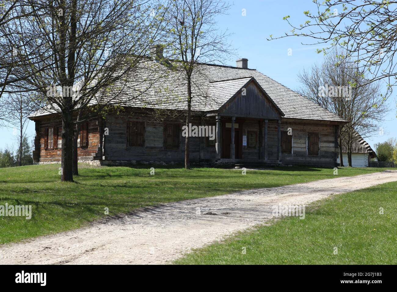 Village scholl, architecture rurale, musée en plein air à Tokarnia, Tokarnia, ancienne architecture, swietokrzyskie, Pologne, Banque D'Images