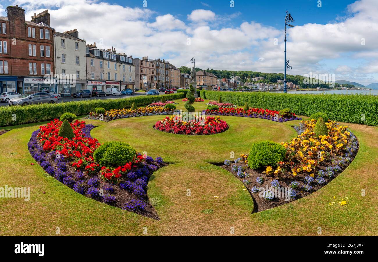 Jardin de fleurs dans les jardins d'hiver sur l'esplanade de Rothesay à Rothesay, île de Bute, Argyll et Bute, Écosse, Royaume-Uni Banque D'Images