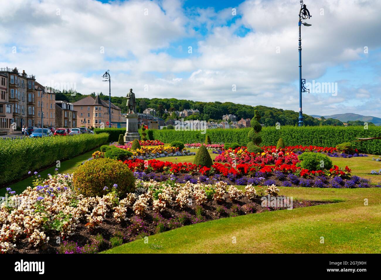 Jardin de fleurs dans les jardins d'hiver sur l'esplanade de Rothesay à Rothesay, île de Bute, Argyll et Bute, Écosse, Royaume-Uni Banque D'Images