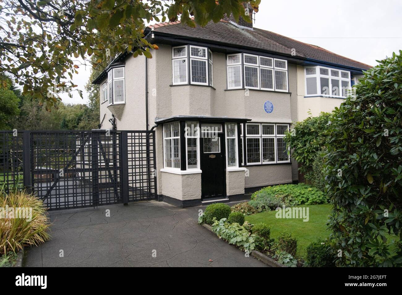 Mendips était John Lennons Childhood Home au 251 Menlove Avenue à Woolton Liverpool, Angleterre Banque D'Images