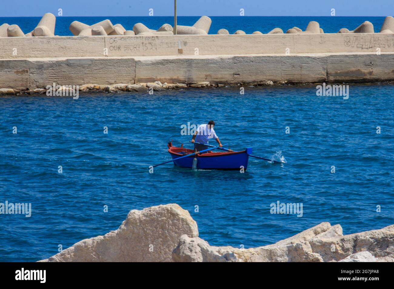 La vieille ville et le port de Giovinazzo Banque D'Images