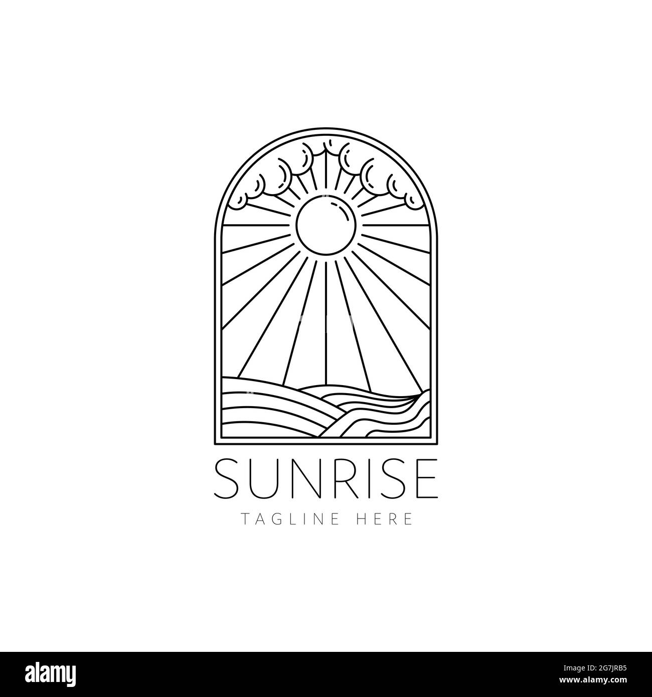 logo sunrise logo monoline style design illustration vectorielle Illustration de Vecteur