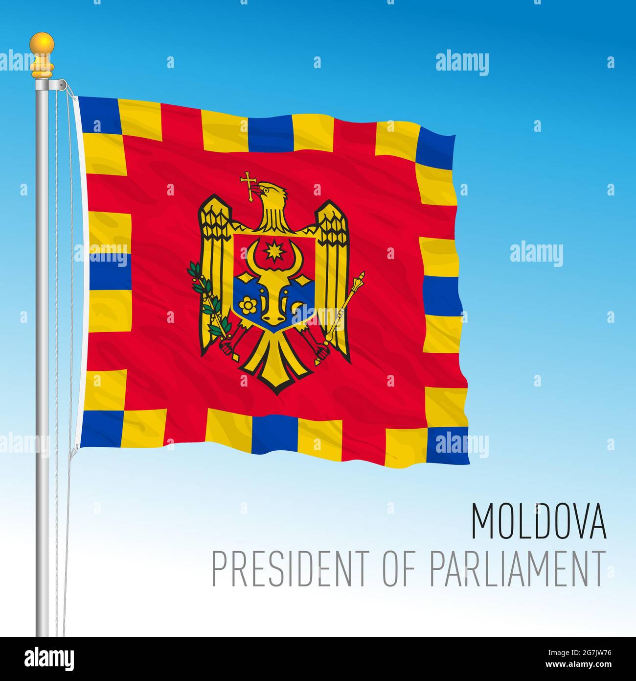 Moldavie, europe, drapeau du Président du Parlement, illustration vectorielle Illustration de Vecteur