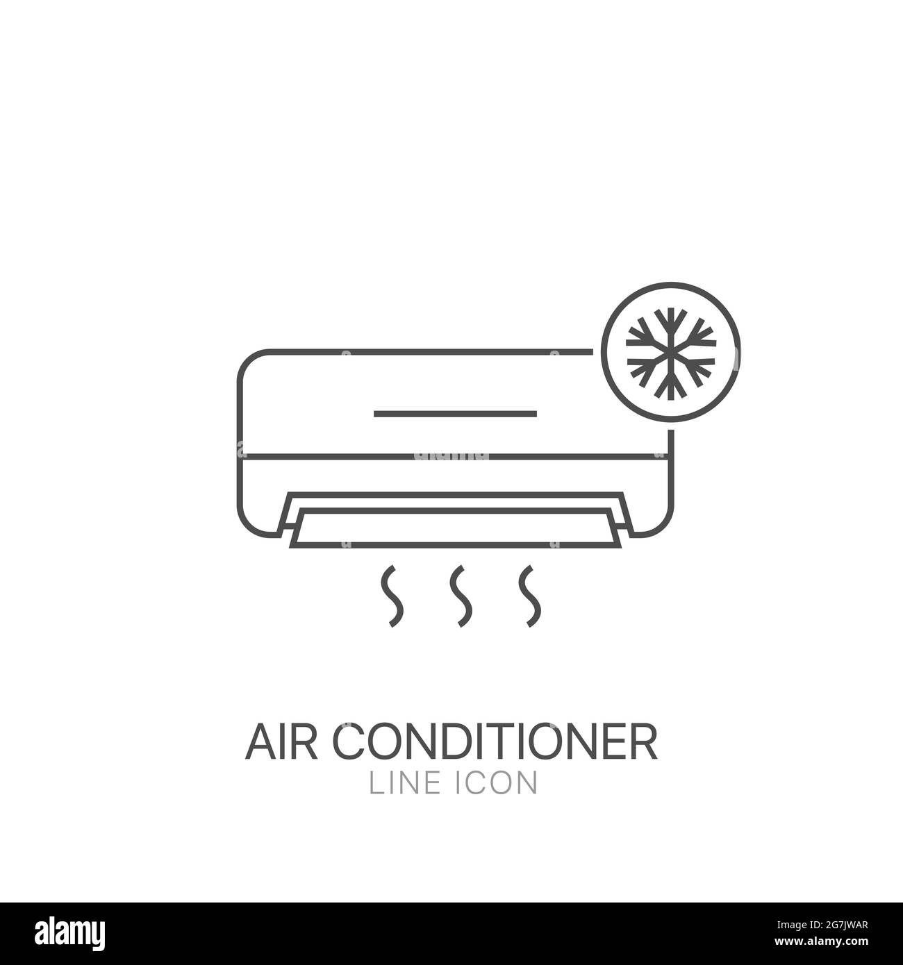 Icône de climatisation avec flocon de neige pour le web et le mobile. Icône de vecteur de contour. Signe de ligne. Contour modifiable Illustration de Vecteur