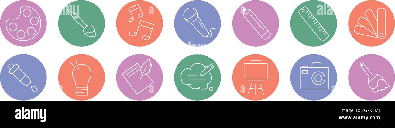 Collection d'icônes de divers hobbies et professions - illustration vectorielle Illustration de Vecteur