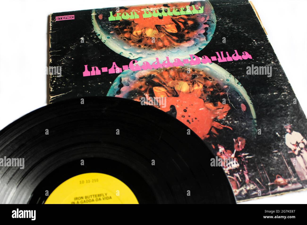 In-A-Gadda-Da-Vida est le deuxième album studio du groupe de rock américain Iron Butterfly. Couverture de l'album Banque D'Images