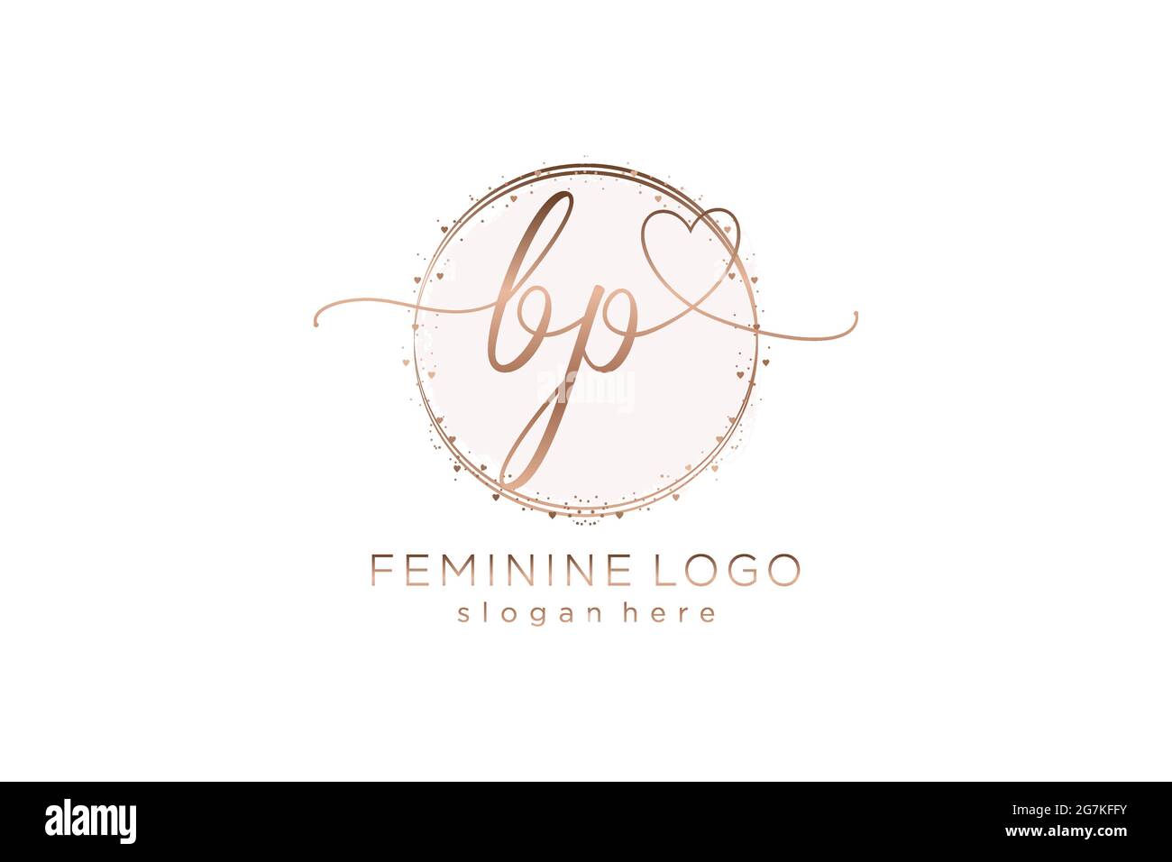 Logo d'écriture BP avec modèle circulaire logo vectoriel de mariage initial, mode, floral et botanique avec modèle créatif. Illustration de Vecteur