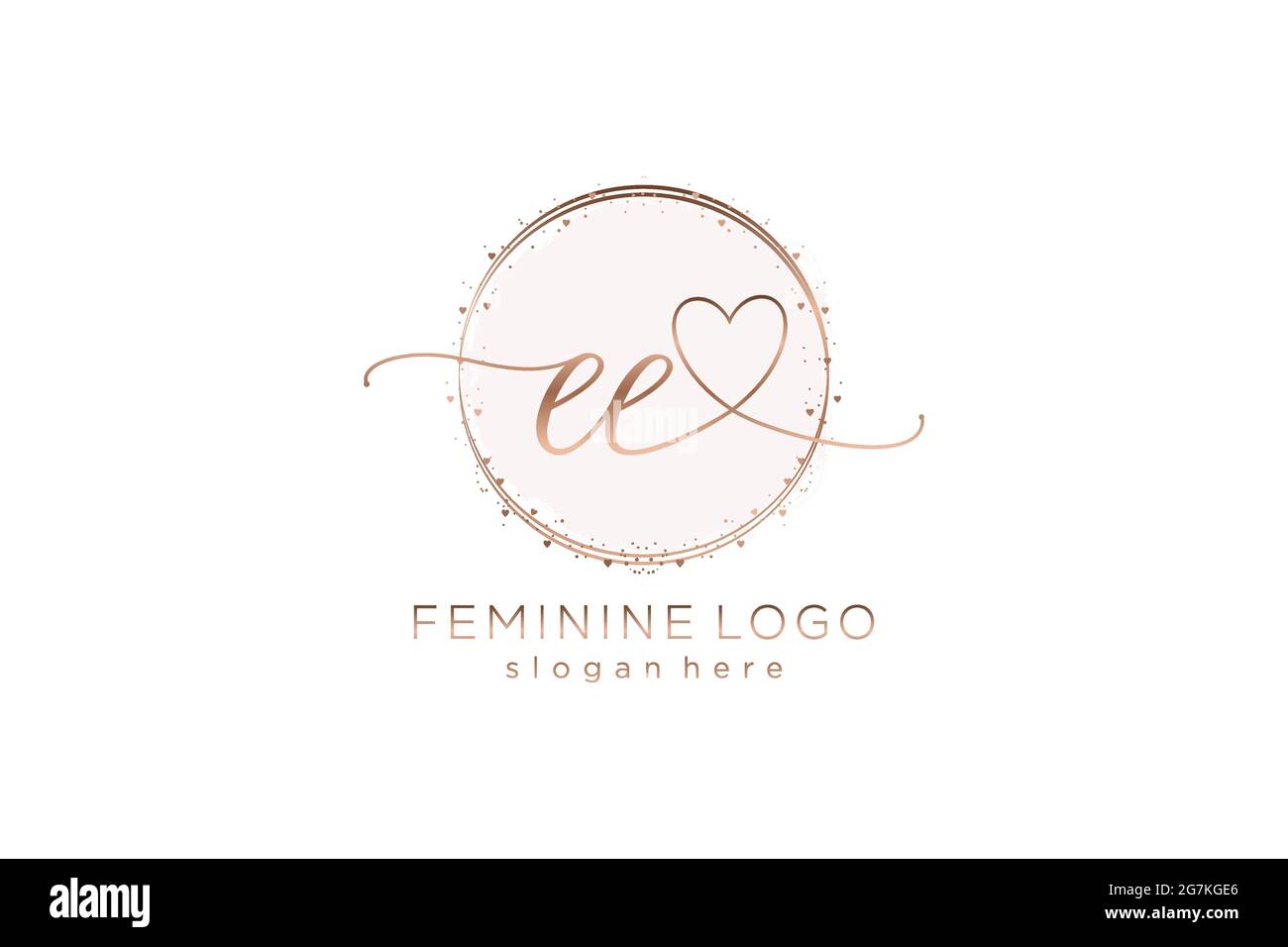 Logo d'écriture EE avec modèle circulaire logo vectoriel de mariage initial, mode, floral et botanique avec modèle créatif. Illustration de Vecteur