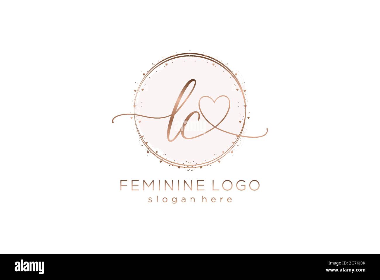 Logo d'écriture LC avec modèle circulaire logo vectoriel de mariage initial, mode, floral et botanique avec modèle créatif. Illustration de Vecteur