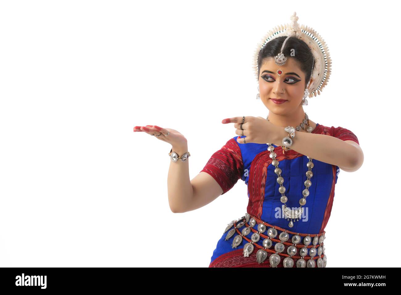 Danseuse Odissi qui pose la pose Banque D'Images