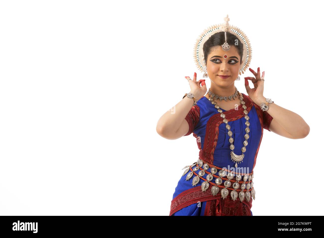 Danseur d'Odissi exécutant shringaar mudra Banque D'Images