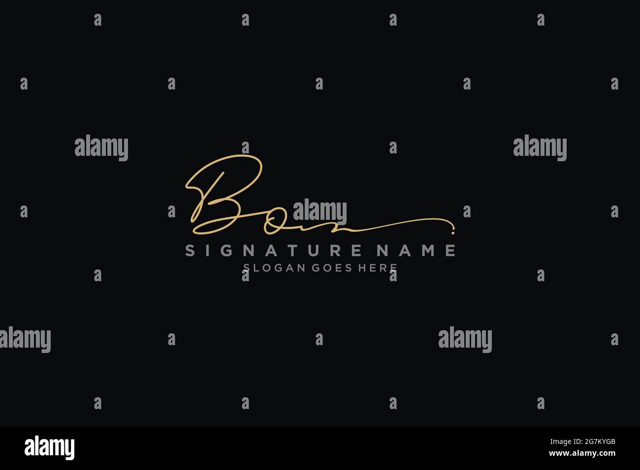 BO lettre Signature logo Template Design élégant logo Sign symbole ...