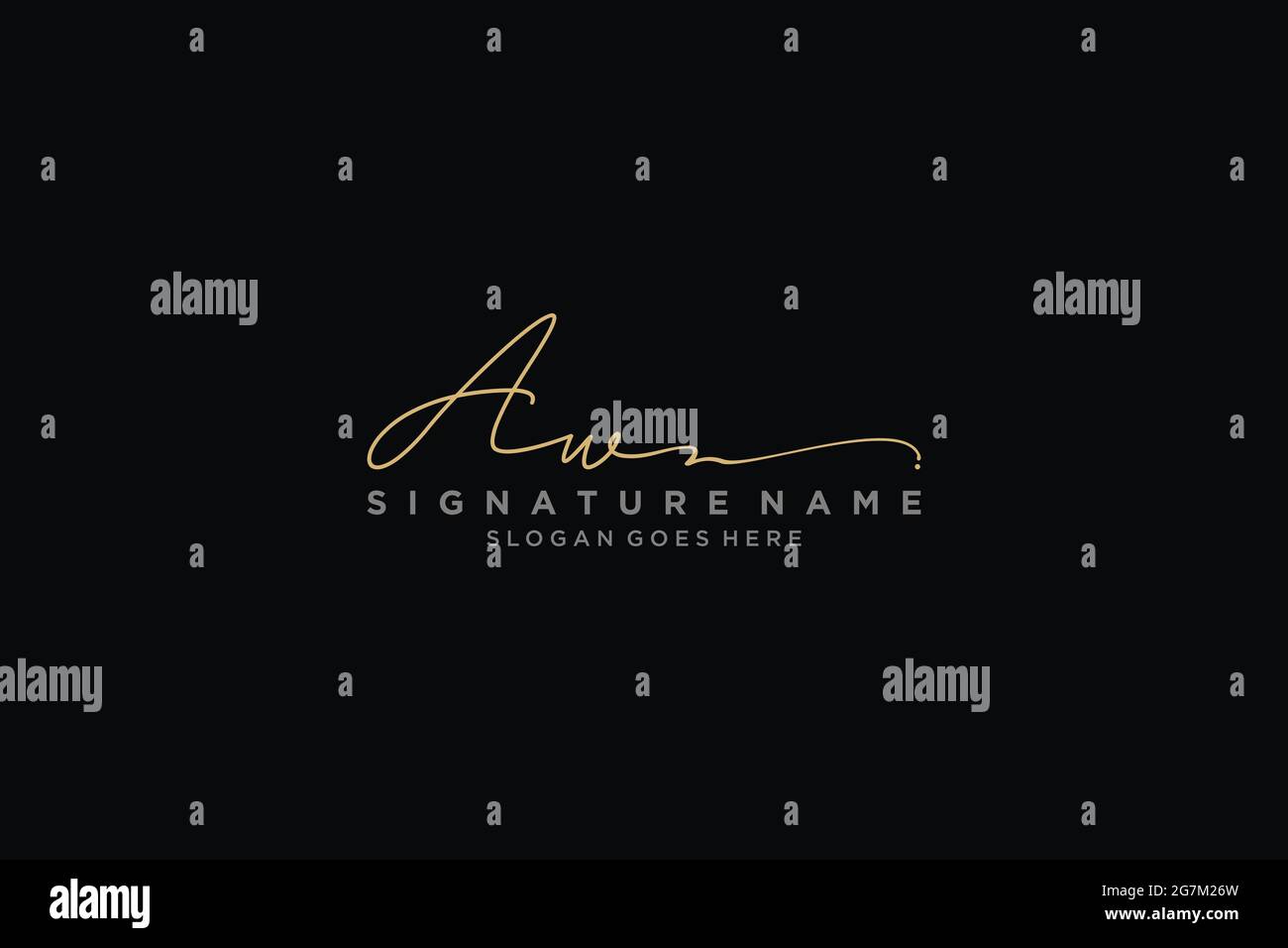 Lettre AW Signature logo Template Design élégant logo Sign symbole ...