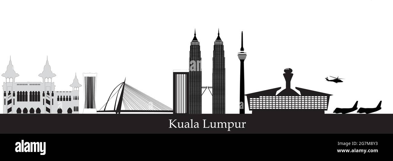Horizon de kuala lumpur, capitale de la Malaisie Illustration de Vecteur